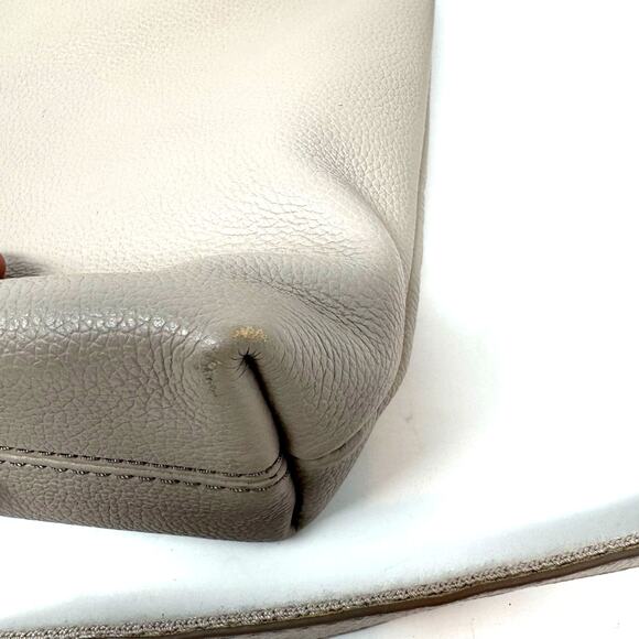 FOSSIL Kinley Leather Crossbody Bag Light Gray Bone Neutral Minimalist Classic - Picture 6 of 14